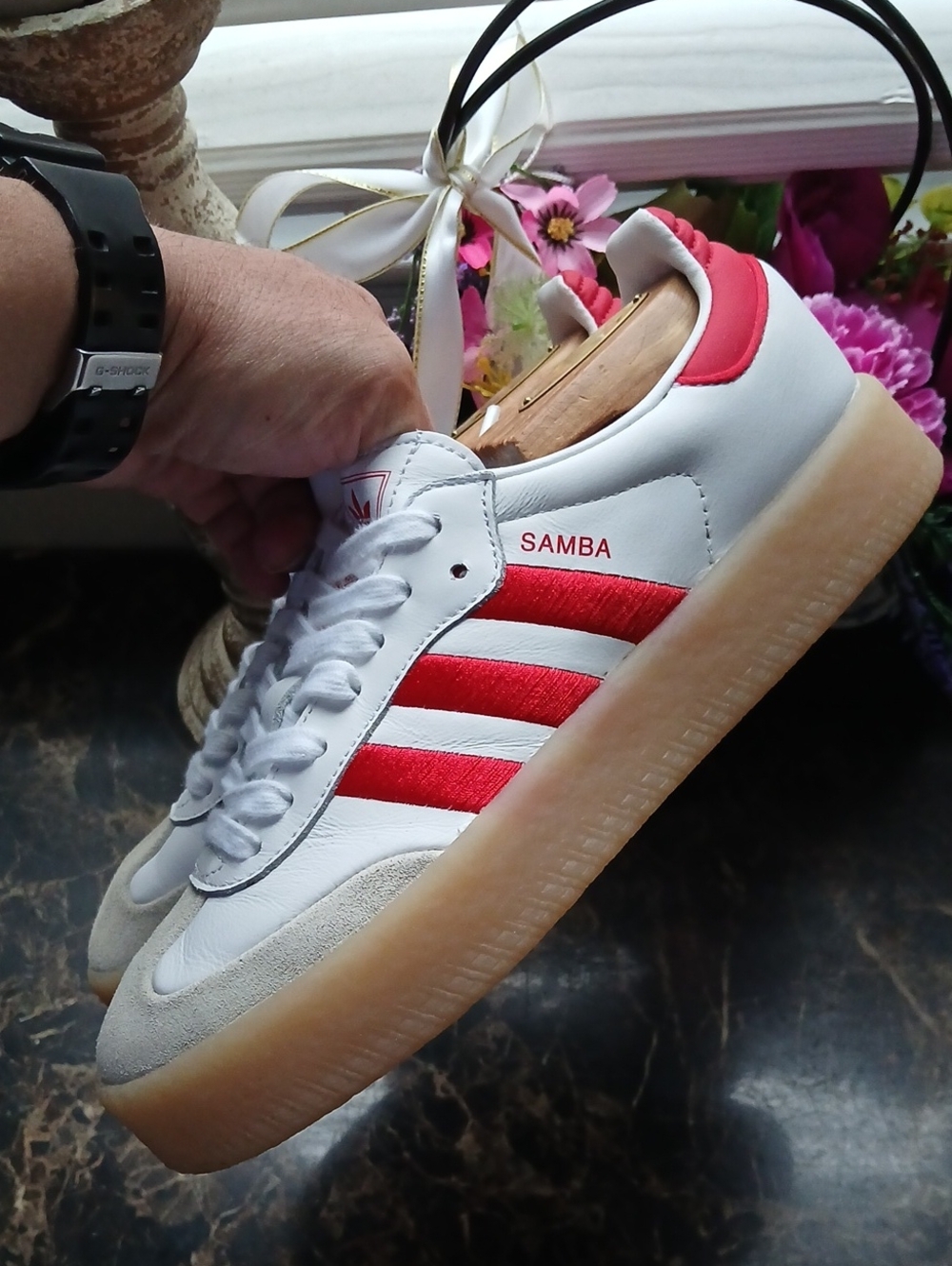 Adidas Sambae Platform/Athletic 3 Stripe Shoes Size 6.5 Women - Picture 9 of 12